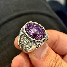 Anello uomo argento ametista