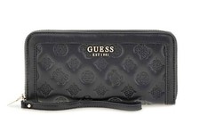 GUESS ABEY Large Zip Around Black, Portafoglio Donna Portafoglio