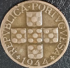 PORTOGALLO MONETA 20 CENTAVOS 1944 CIRCOLATA