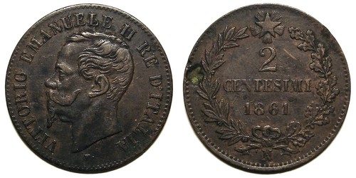 Centesimi 1861 r - 1861, n