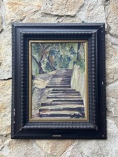 Quadro antico -Monte Parioli ( Roma )- dipinto a olio su tavoletta