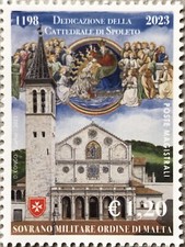 SMOM 2023 EMISSIONE CONGIUNTA VATICANO DUOMO CATTEDRALE DI SPOLETO FRANCOBOLLO