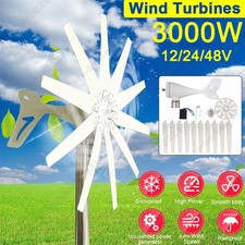 Kit Generatore Eolico 3000W 12-48V con 10 Pale per Uso Domestico Marino Camper
