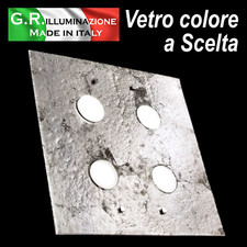 PLAFONIERA MODERNA A LED 4 LUCI Ø58 LAMPADA DA SOFFITTO F. ARGENTO SALOTTO Riva