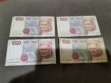 Lotto 4 banconote 1000 lire
