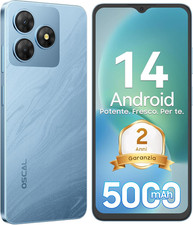 OSCAL Smartphone, Flat 2C Telefono Android 14 (2025 Seconda Generazione), 6GB +6