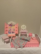 Lotto mobili Barbie anni 90 camera da letto letto mobile armadio accessori