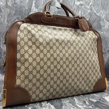 GUCCI GG Boston Borsa a mano Marrone Beige Pelle Logo Oro Hardware dal Giappone