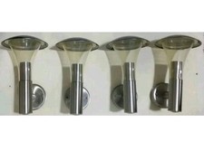 4 Lampade a muro,vintage, da parete,design modernariato, in metallo cromato.