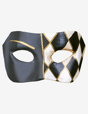 Mascherina Bianco Nera Maschera Veneziana Originale Artigianale Fatta A Venezia!
