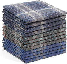 Fazzoletti per Uomo, 12 Pezzi Fazzoletti in Tessuto Da Uomo, 100% Cotone Set Di 