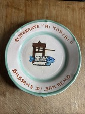 Piatto buon ricordo Ai Torchi Bussana Sanremo pesce al cartoccio 8E 1972