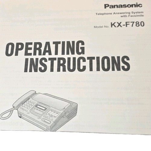 Panasonic f780 manuale - panasonic, kx-f780