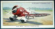 GEE BEE  SUPER SPORTSTER   Light  Aircraft  Vintage 1935 Illustrated Card  FE30M