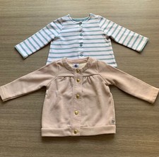 ♥ PETIT BATEAU ♥ OCCASIONE Set 2 cardigan cotone bimba neonata [12 mesi]