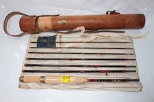 Hardy De-Lux Smuggler 8,5 piedi #6 7 pezzi vintage canna da pesca a mosca