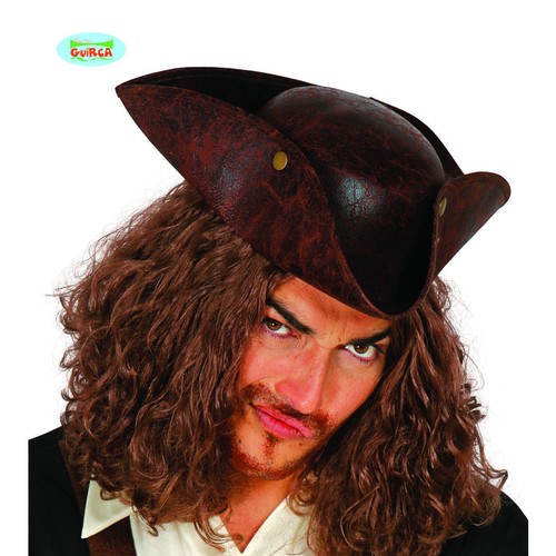 Tricorno pirata similpelle - in,
