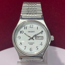 OROLOGIO NUOTO ORIENT 10BAR QUARZO batteria sostituita 38mm analogico vintage