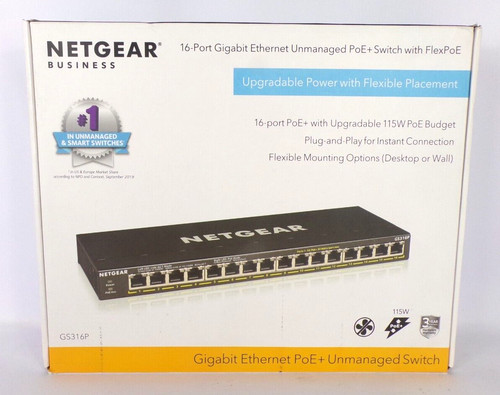 Switch netgear gs316p gigabit - switch,