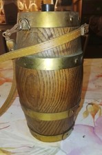 VINTAGE BRASS WOOD BARREL