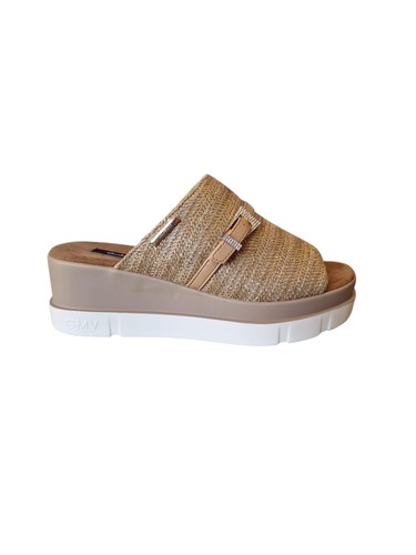 Ciabatte beige con zeppa