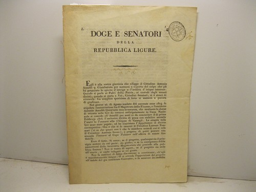 Anonimo doge senatori della - anonimo,,