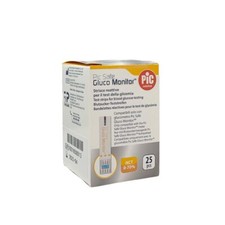 Pic Safe Gluco Monitor Strisce reattive per il Test della Glicemia, 25 strisce