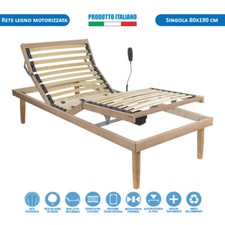 Rete legno reclinabile elettrica singola motorizzata telecomando e due motori
