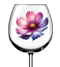 12x bicchieri bottiglia vetro vino fiore cosmo acquerello furgone adesivo vinile decalcomania