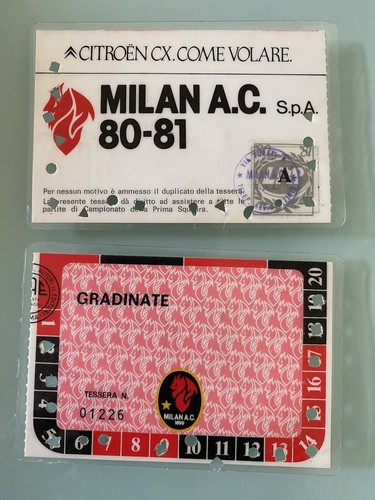 Tessera abbonamento milan - milan, a.c