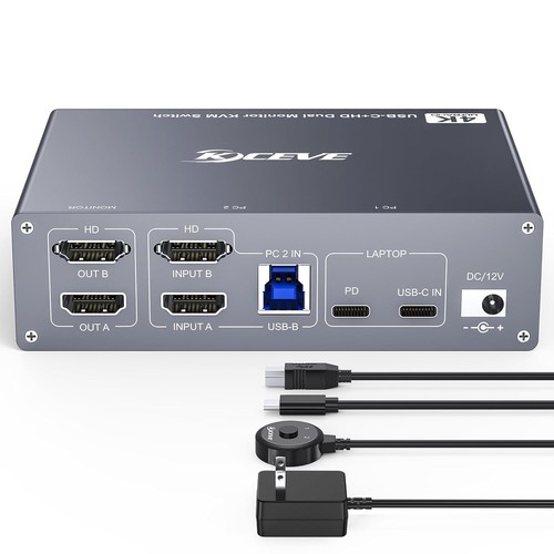 Kceve usb hdmi kvm - c,