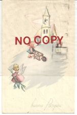 Bologna 7.4.1950 Buona Pasqua. Targhetta pubblicitaria Panettone Motta.