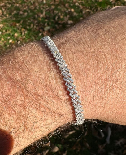 Bracciale maglia cubana - , vera