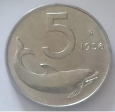 5 LIRE 1956 DELFINO REPUBBLICA