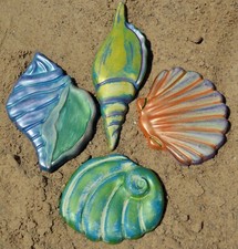 Set 4 stampi in plastica conchiglia stella marina conchiglia scultura ceme D97