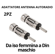 CONNETTORE ADATTATORE SPINOTTO ANTENNA AUTORADIO DA ISO FEMMINA A DIN MASCHIO ma