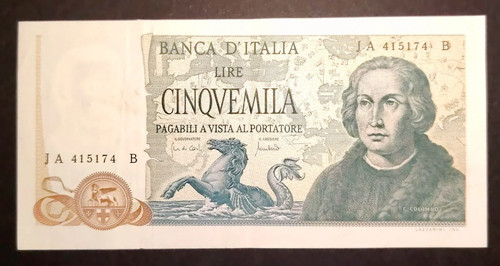 5000 lire colombo - lire, tipo