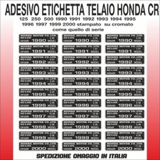 Adesivo per telaio Honda cr 125 250 500 dal 1990 al 2000 cromato