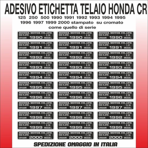 Adesivo per telaio honda - per,