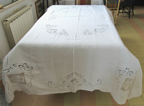Preziosa antica tovaglia - antica,