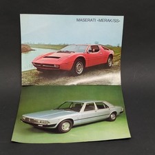 Lotto di 2 cataloghi di automobili Maserati Merak/SS e Quattro porte II. Aloni