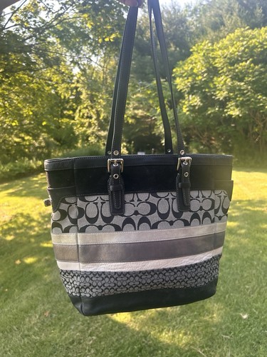 Borsa righe firmata coach - borsa, a