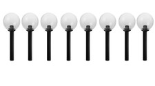 LAMPIONE LAMPIONCINO GLOBO DA GIARDINO 25cm KIT COMPLETO PALO 1 MT TRASP. PZ 8
