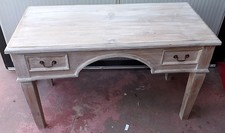 Scrivania in legno di Teak masello bianca decapata cm 130x60x80h a 2 cassetti 