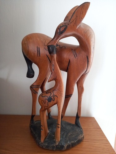 Scultura legno gazzella - legno,