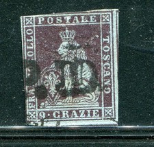 1851 TOSCANA CR.9 BRUNO VIOLACEO SU AZZURRO N.8/A USATO E621