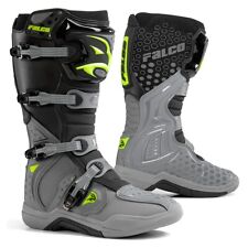 STIVALI MOTO CROSS ENDURO FALCO LEVEL 2 GREY YELLOW GRIGIO GIALLO FLUO  TG 41