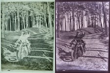 Rara foto vetro negativo - moto: GILLET Herstal (500 Sport?) - 1930/31 circa