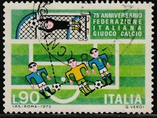 Italia Federazione Gioco Calcio Giocatori Pallone Rete Portiere 1973 Usato 17802