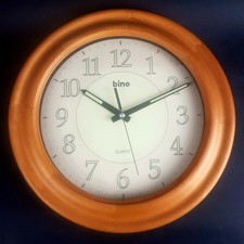 Bino wooden wall clock - clock, quiet